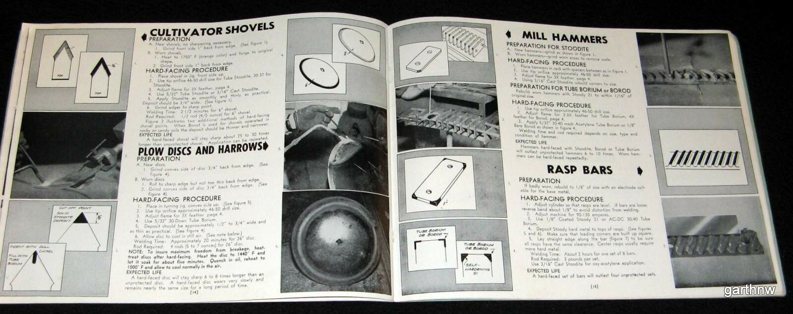 STOODY 1955 HANDBOOK FOR HARD-FACING FARMING EQUIPMENT PLOWS KNIVES HORSESHOES +