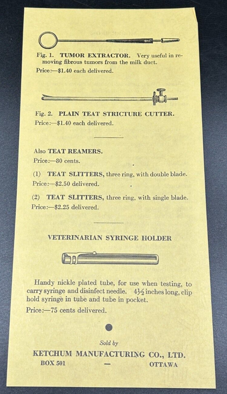 Print Ad-Moore Bros. Purpul Medicated Teat Dilator-Ketchum Manufacturing-Ottawa