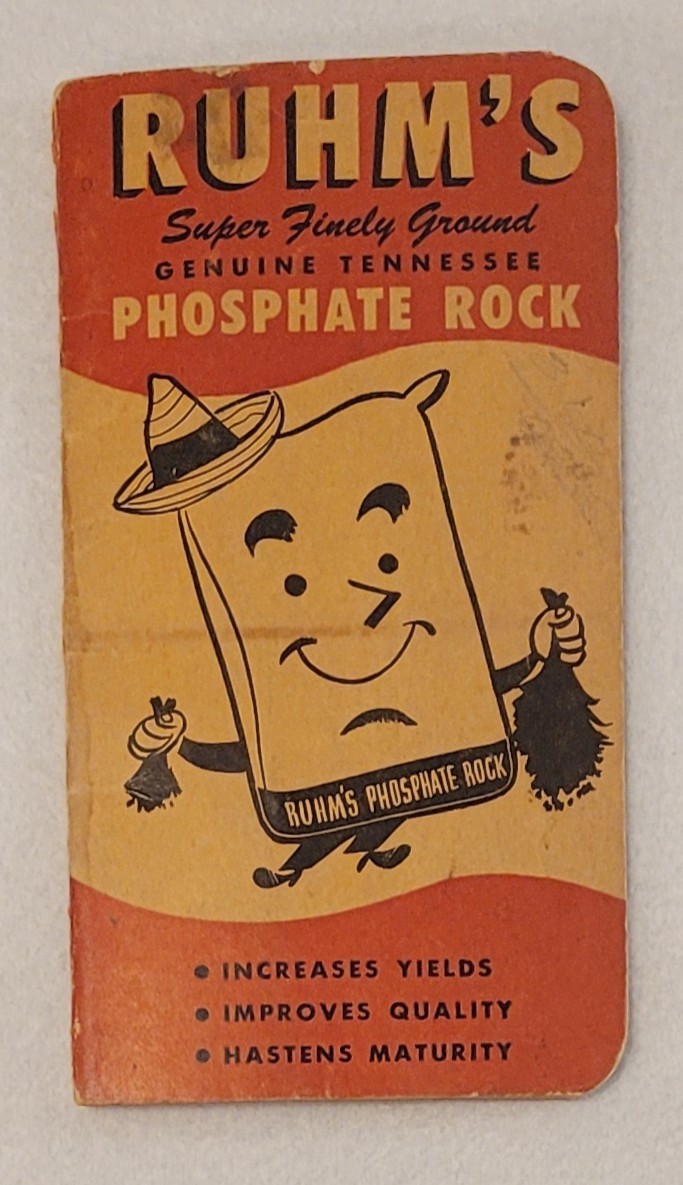 Vintage 1940s 50s RUHM’S Genuine Tennessee Phosphate Rock Notebook