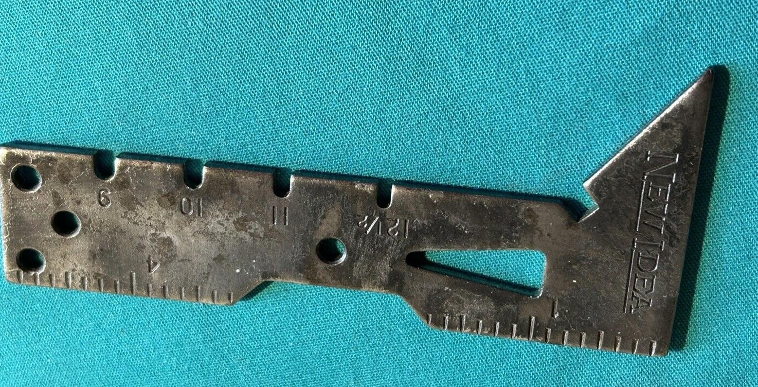 Vtg 1950s New Idea Advertising Wire Gauge 5″ Ruler Measure Implement Wrench