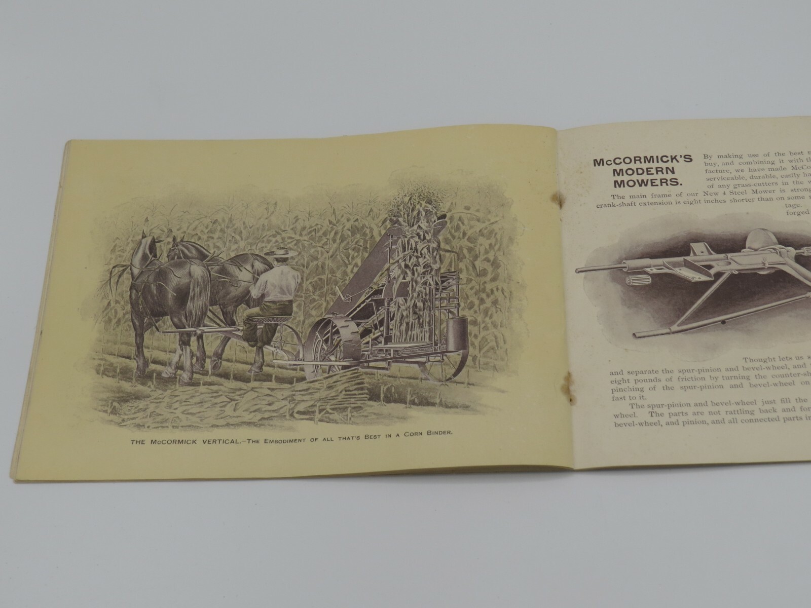Vintage 1890’s McCormick’s Right Hand IH Deering Catalog Brochure RARE Binder