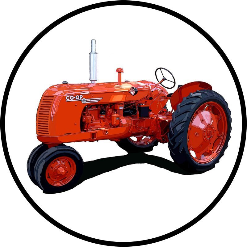 Co-Op Model E-3 Tractor NEW Metal Sign 28″ Diameter Round AMERICAN STEEL