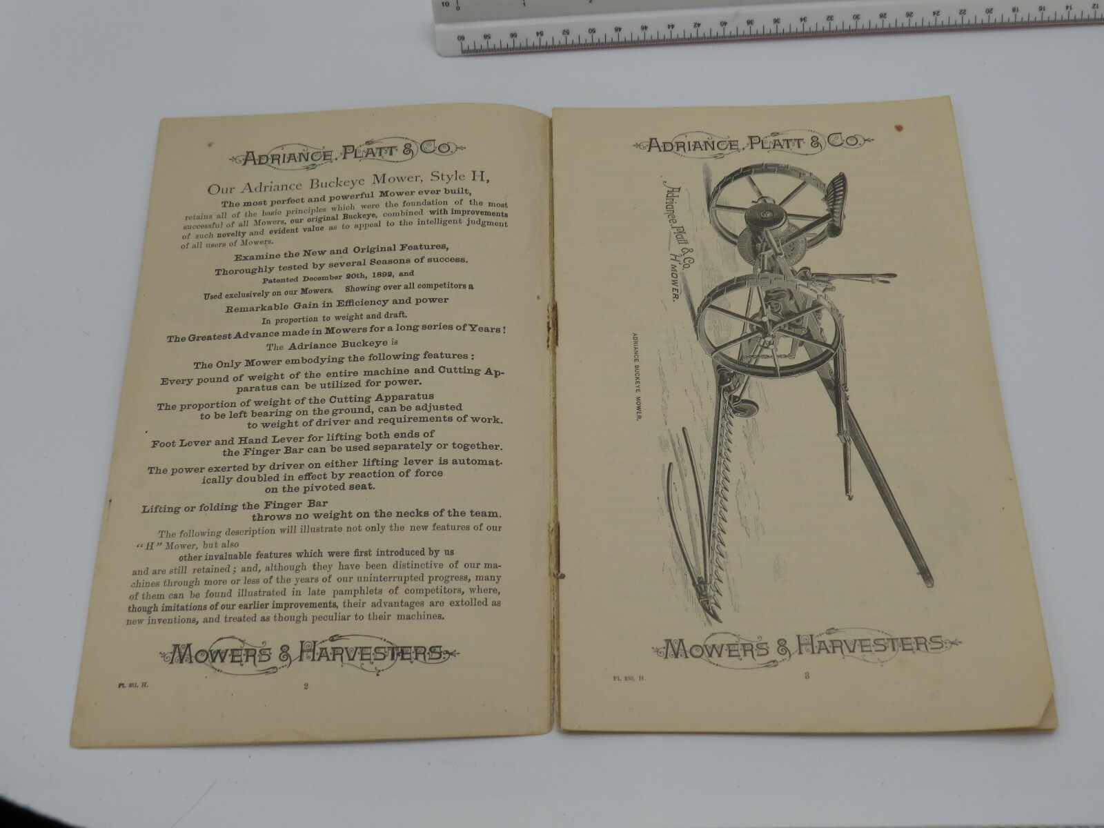 Vintage 1895 ADRIANCE BUCKEYE Harvesting Binder sales Brochure Catalog ORIGINAL
