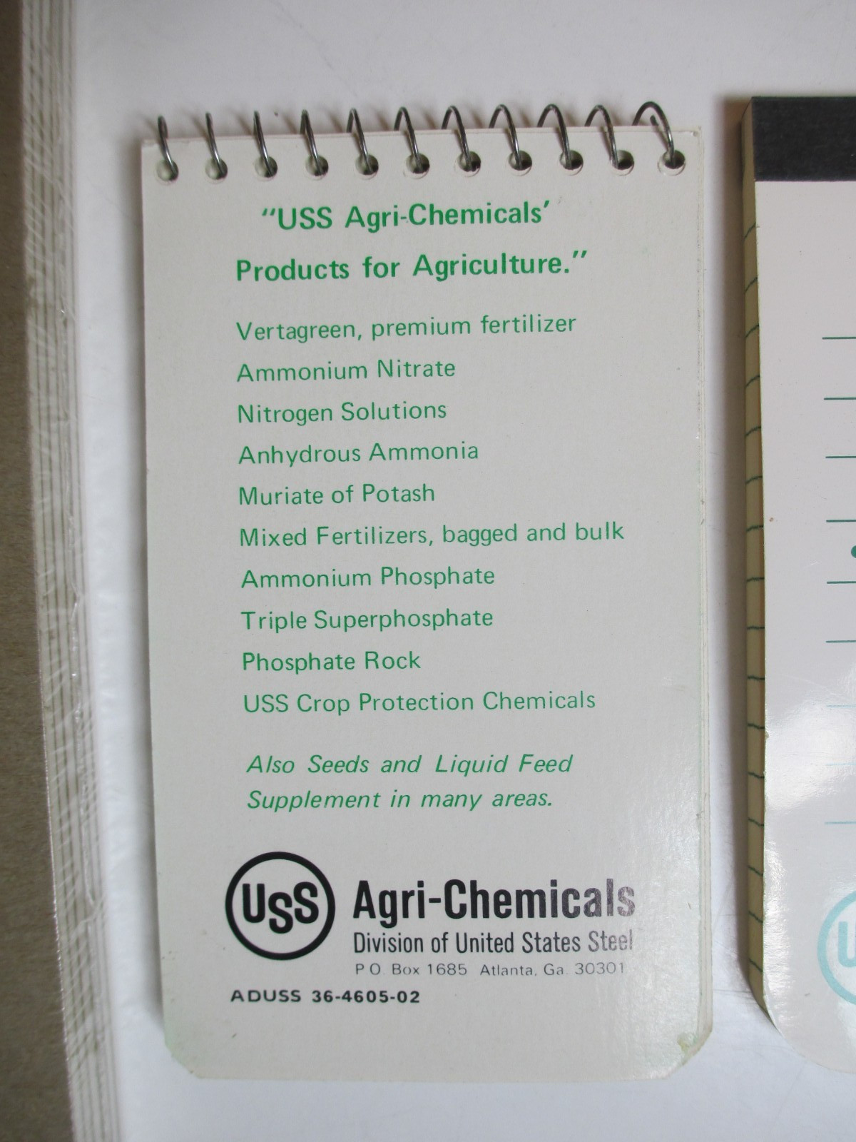 Lot of 8 United States Steel USS Agri-Chemicals Note Pads (6) 7×4, (2) 5×3 Lined