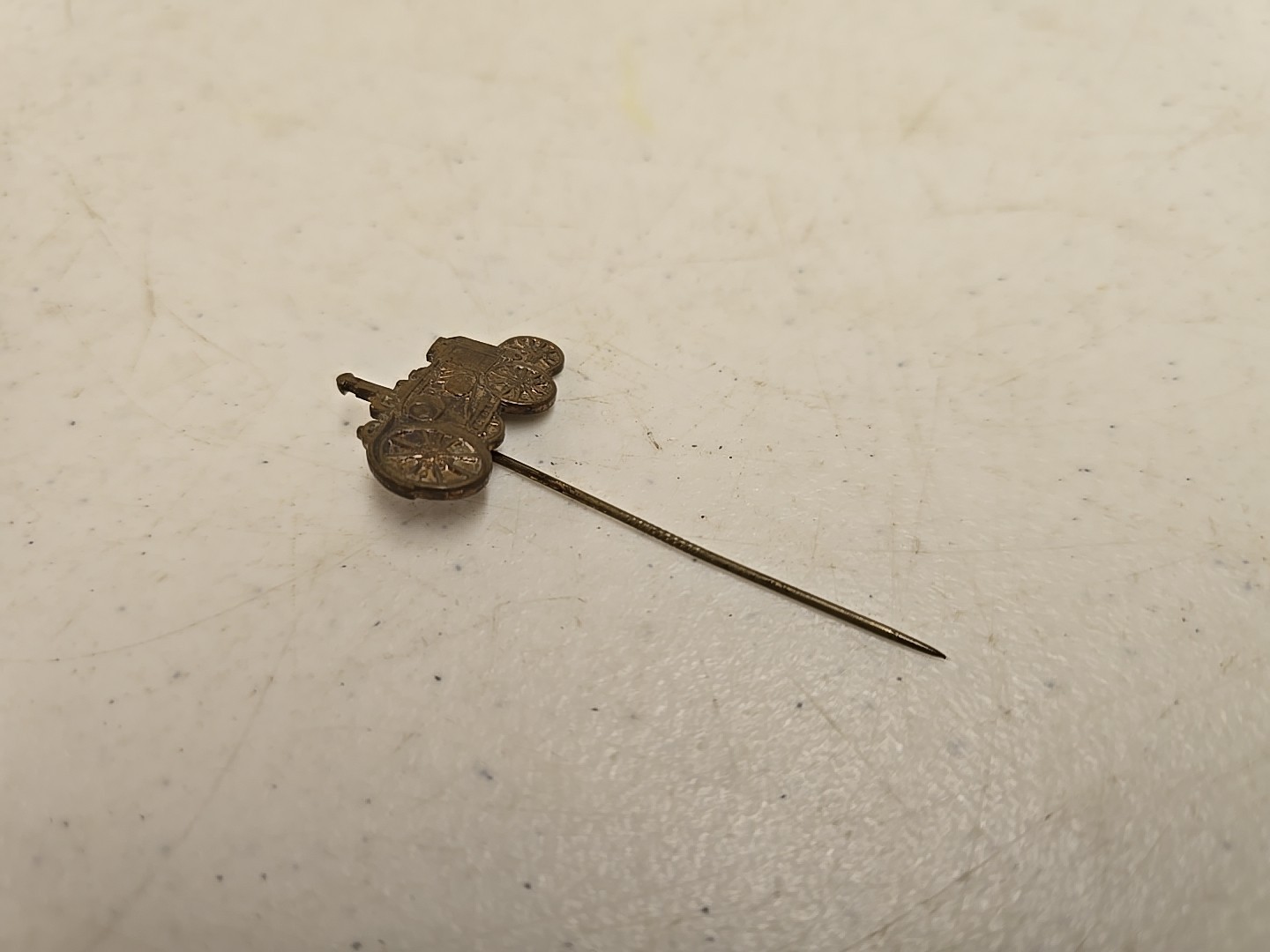 Antique 2.5″ Brass Advance-Rumley La Porte IN Advertising Tractor Stick Pin