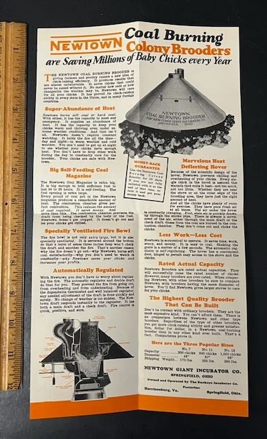 2 Newtown Colony Brooders Poultry Advertising Brochures Springfield OH 1930s/40s