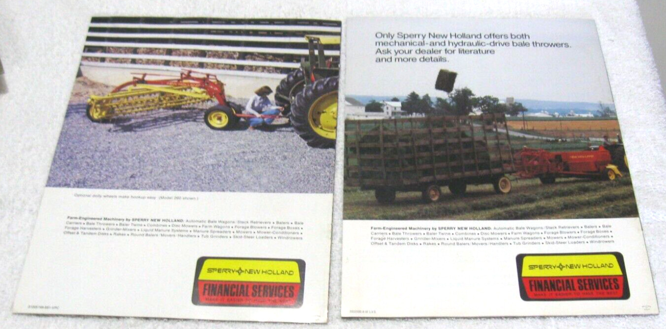 2 1981 SPERRY NEW HOLLAND TRACTOR RAKES & BALERS EQUIPMENT BROCHURE