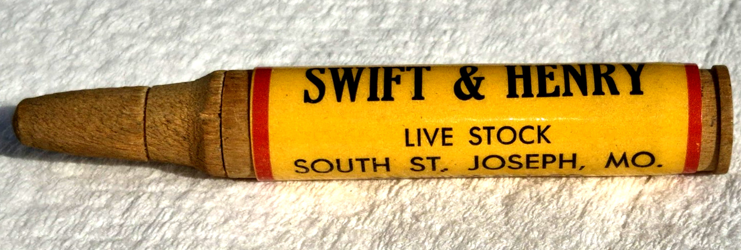 “SWIFT & HENRY Live Stock South St. Joseph Mo. Commission Co.”WOOD Bullet Pencil