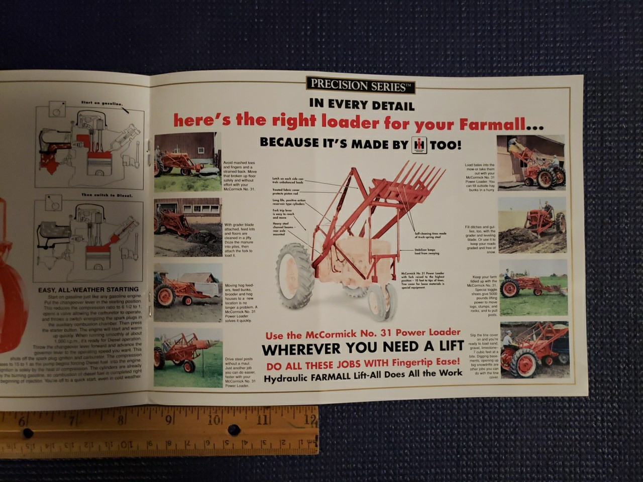 International Harvester Farmall MD & McCormick 31 Loader Catalog Brochure COLOR