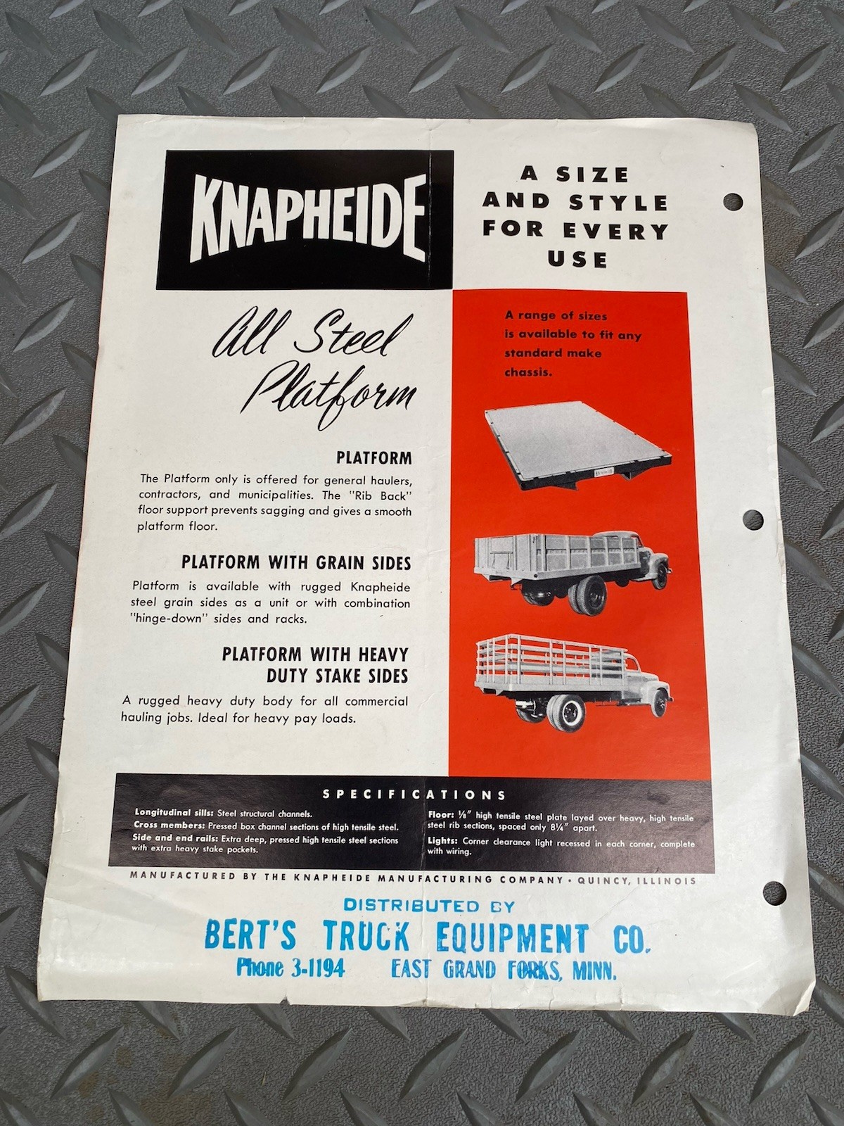Knapheide Platform Farm Sales Ad Dealership Agriculture Grain Single Page