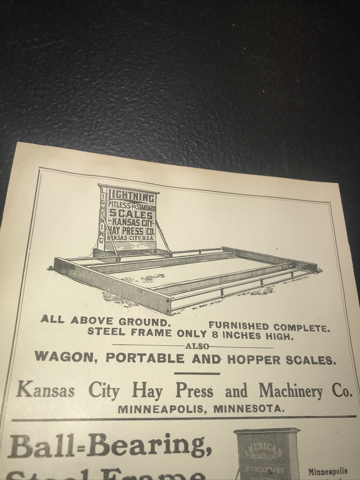 1908 Kansas City Hay Press Scales Farm Advertising – Kansas City – Missouri