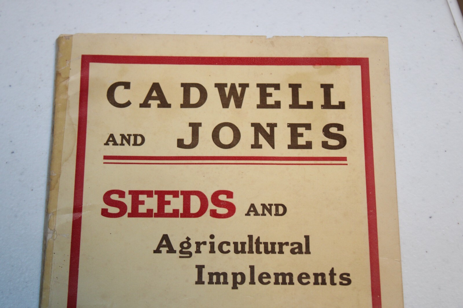 Vtg 1904 Advertising Catalog Caldwell & Jones Seeds & Agricultural Implements