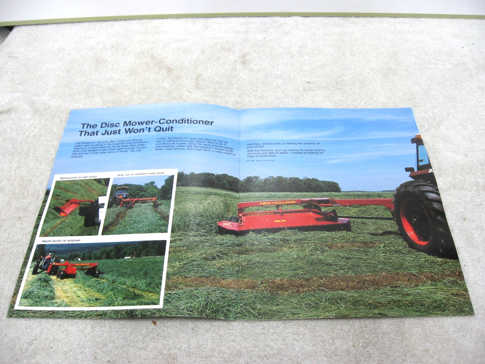 VINTAGE 1984 NEW HOLLAND TRACTOR DISCBINE MOWER CONDITIONER BROCHURE 411