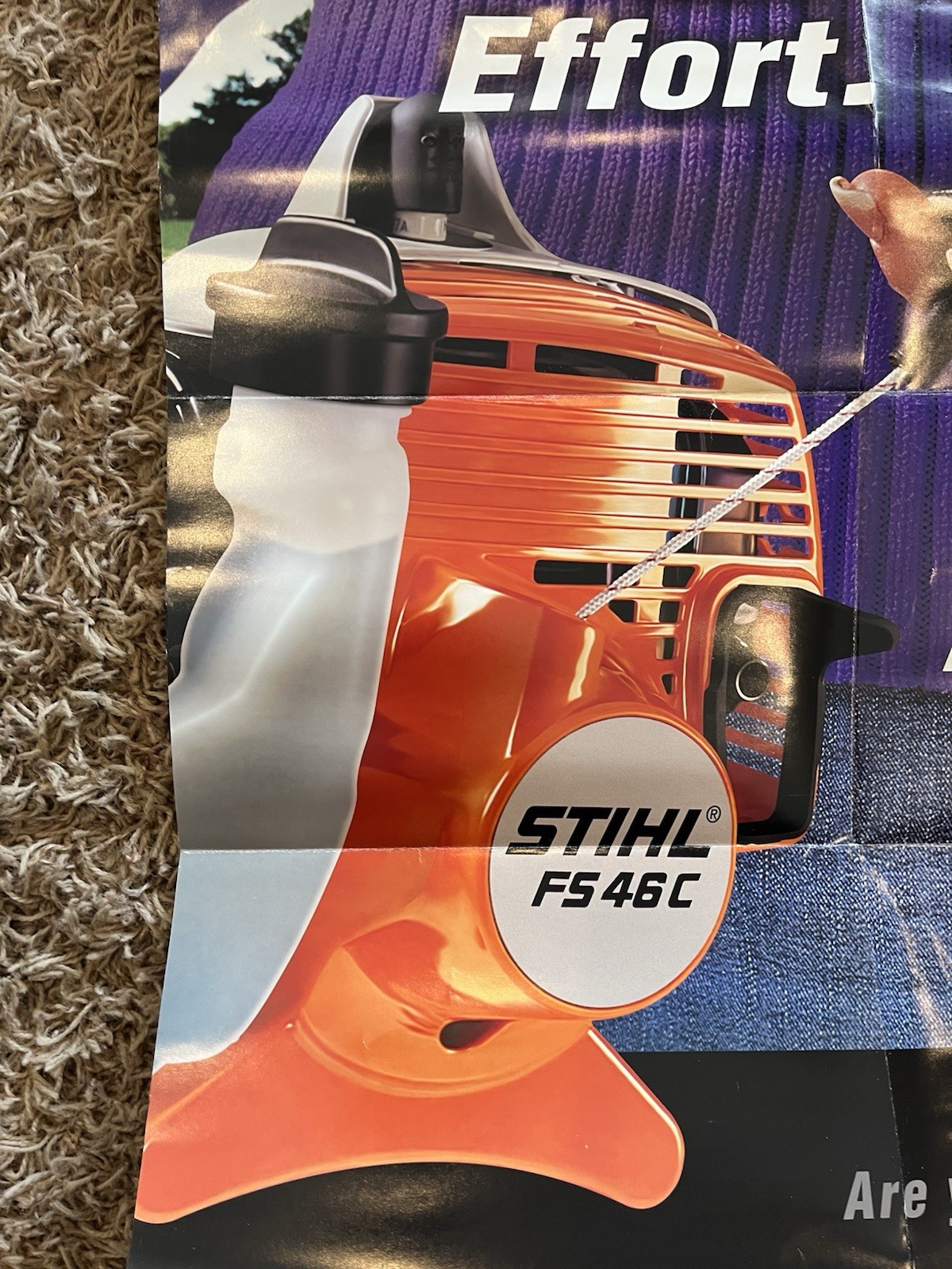 Vintage 2003 Stihl Easy 2 Start FS 46C Advertising Poster Folded Damage Tool