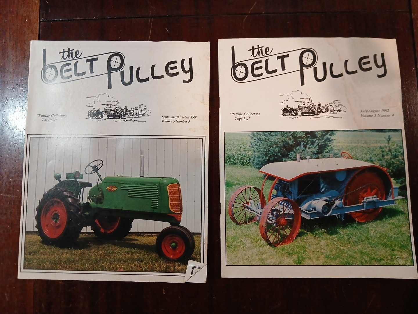 6 Belt Pulley magazines Antique Tractors 1991-92 Volume 4 & 5 farm history