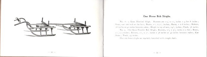 Catalog of Bob Sleighs, The Evans Manufacturing. Co, Hammond, NY, 1890