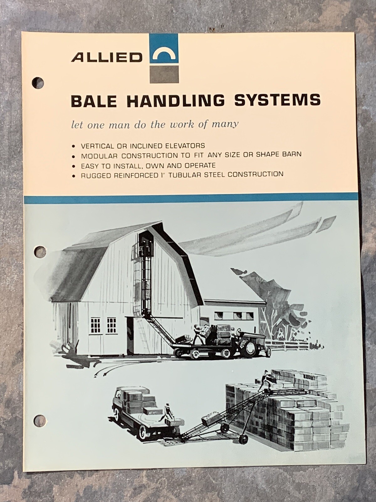 Allied Bale Handling Systems ~ Chicago IL ~Sales Info Catalog Pg~ Vintage