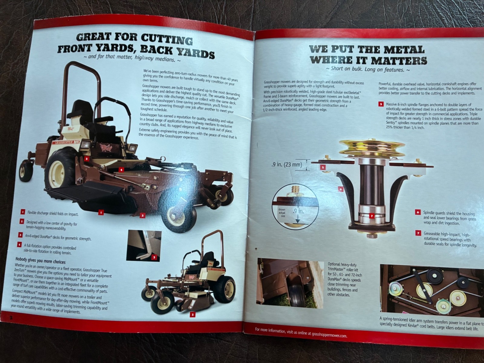 GRASSHOPPER TRUE ZEROTURN COMMERCIAL MOWERS, LIT # 0309-170470 2009