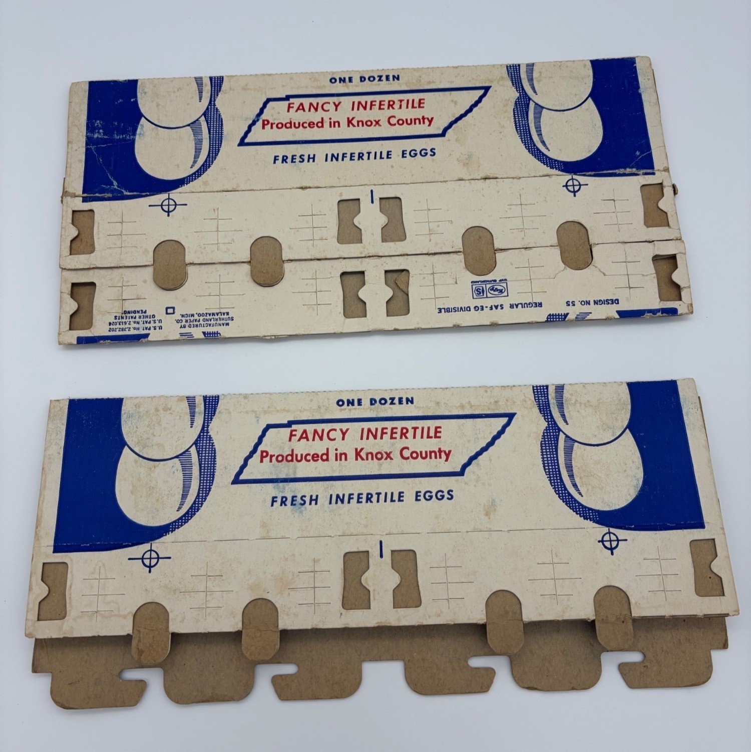 Vintage Scott’s Egg Farm Knoxville TENN Egg Cartons Pair Grade A Medium Local Ad