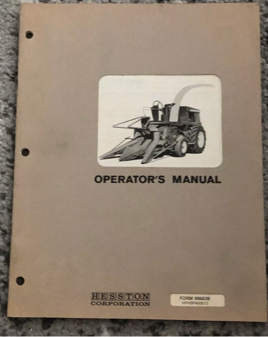 Hesston 4000 Forager Farm Equipment Hay Stacker Vintage Operator’s Manual 1980s