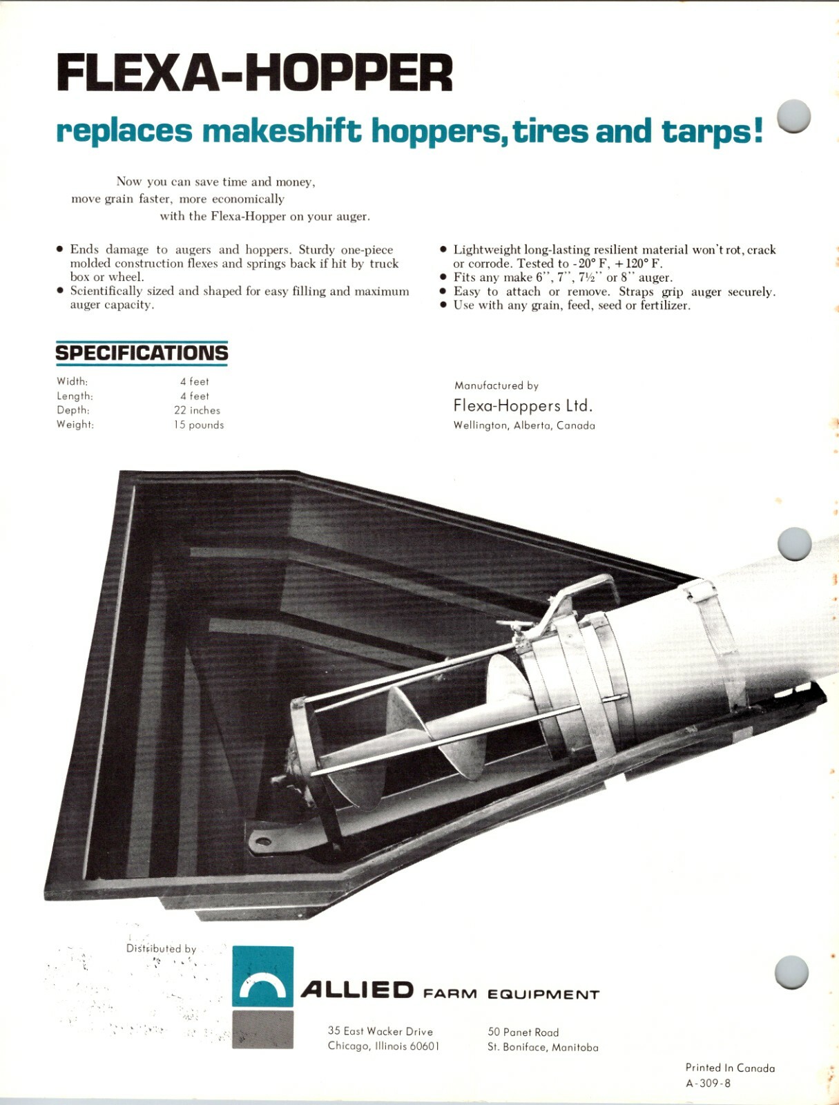 Vintage Allied Flexa-Hopper Chicago IL Sales & Dealer Advertising Brochure