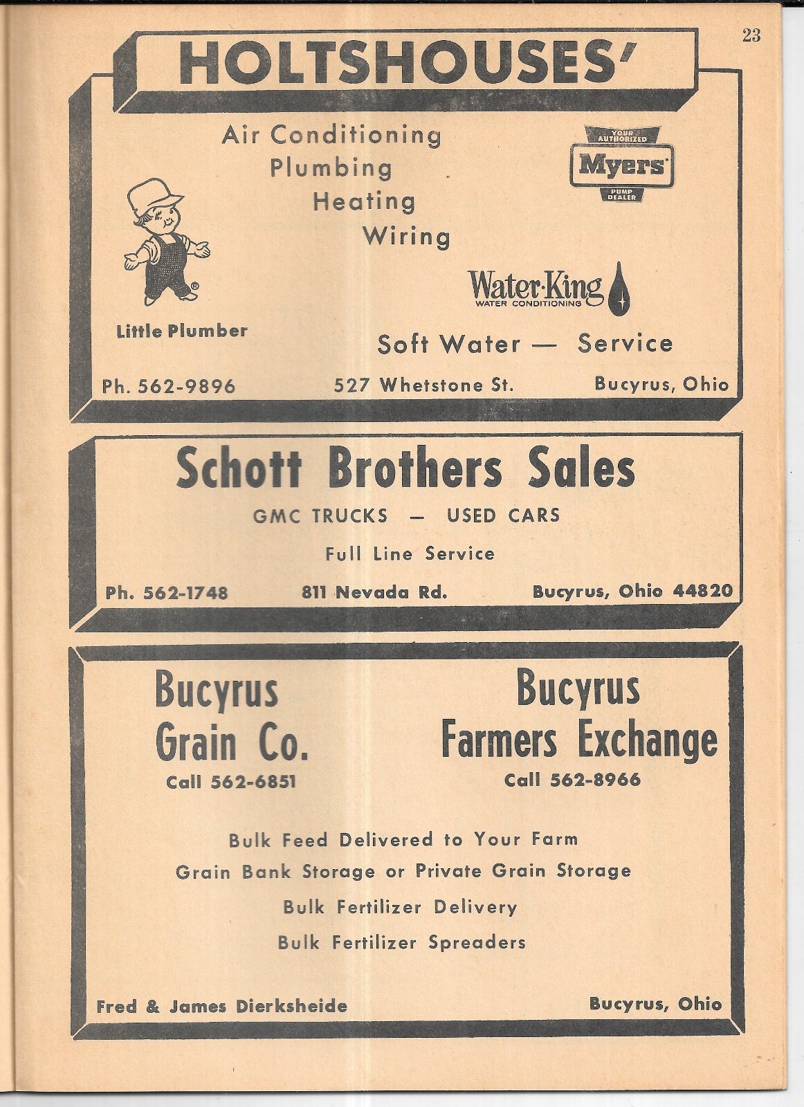 1970 OFFICIAL RURAL FARM DIRECTORY Crawford County Ohio, OH, Mio Directory
