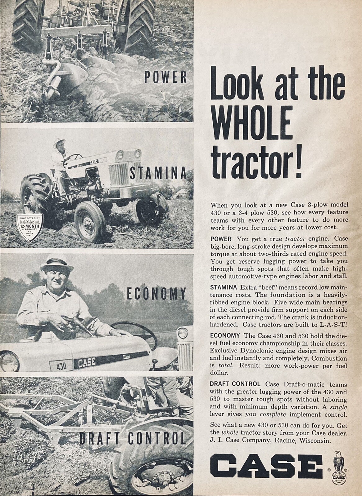 1964 AD(XH7)~J.I. CASE CO. RACINE, WIS. CASE 3-PLOW MODEL 430