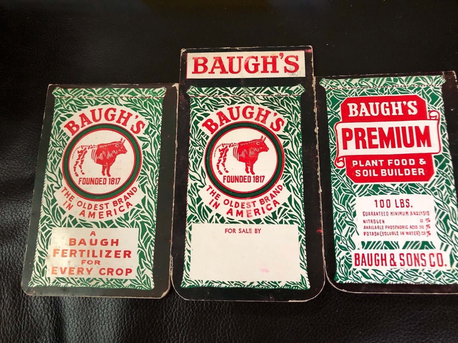 Lot of 3 Baugh’s Premium Plant Food Pocket Note Pad Advertising Old Store Stock