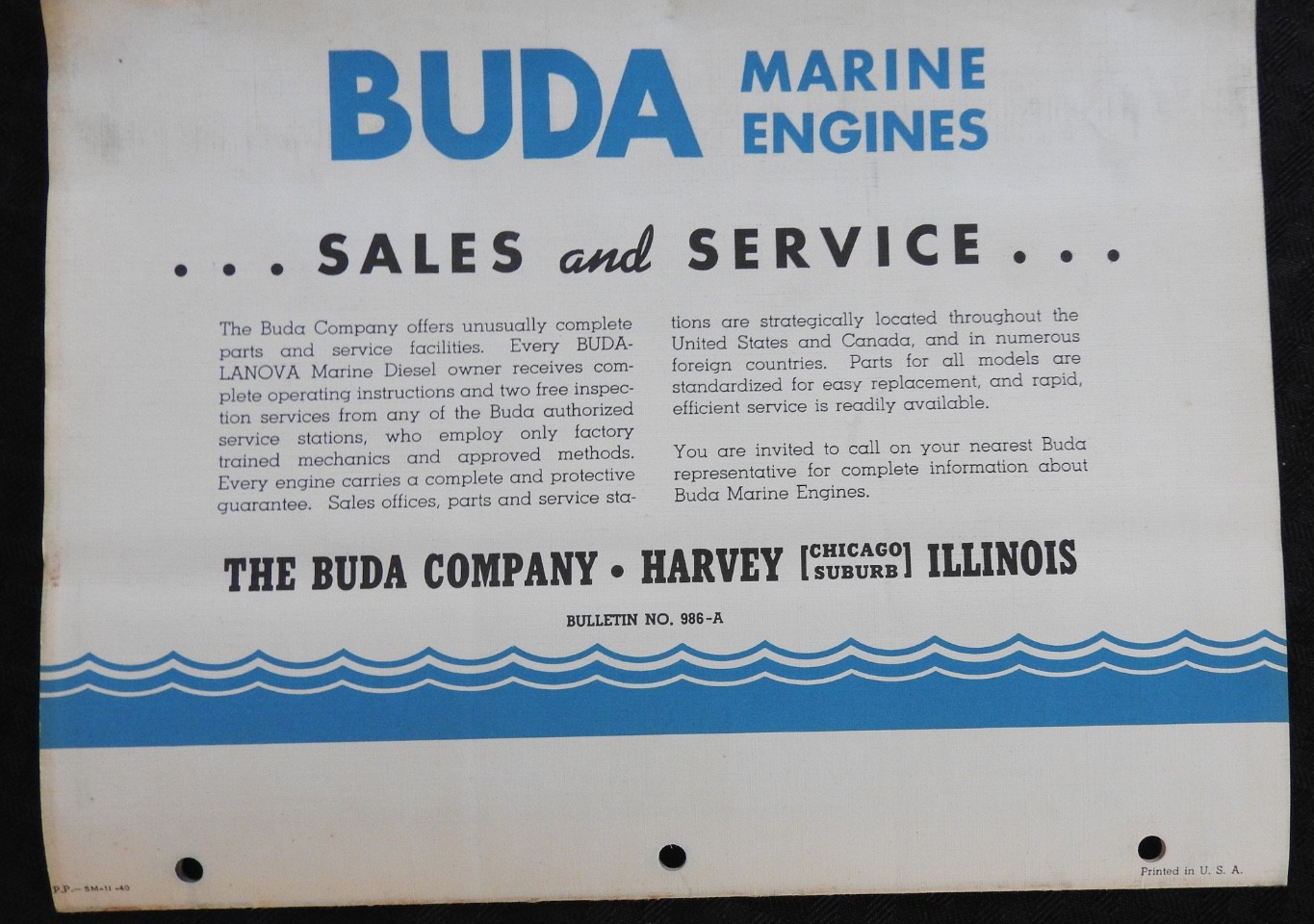 1940 “Buda Lanova Marine Diesel Engines” Work-Tow-Fish-PLEASURE Boat Brochure