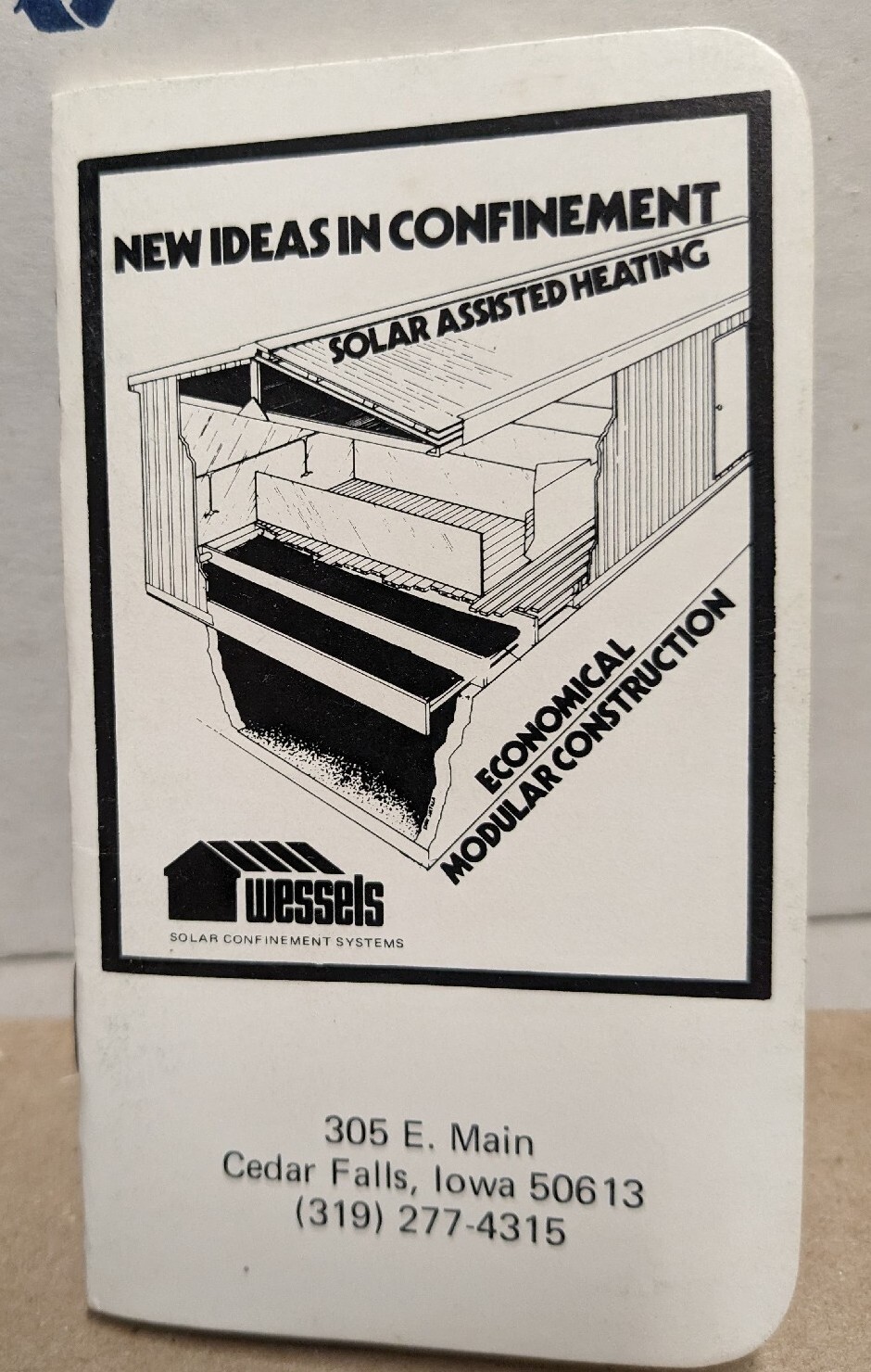 Vintage Wessels Solar Confinement Systems Pocket Notebook Cedar Falls Iowa IA