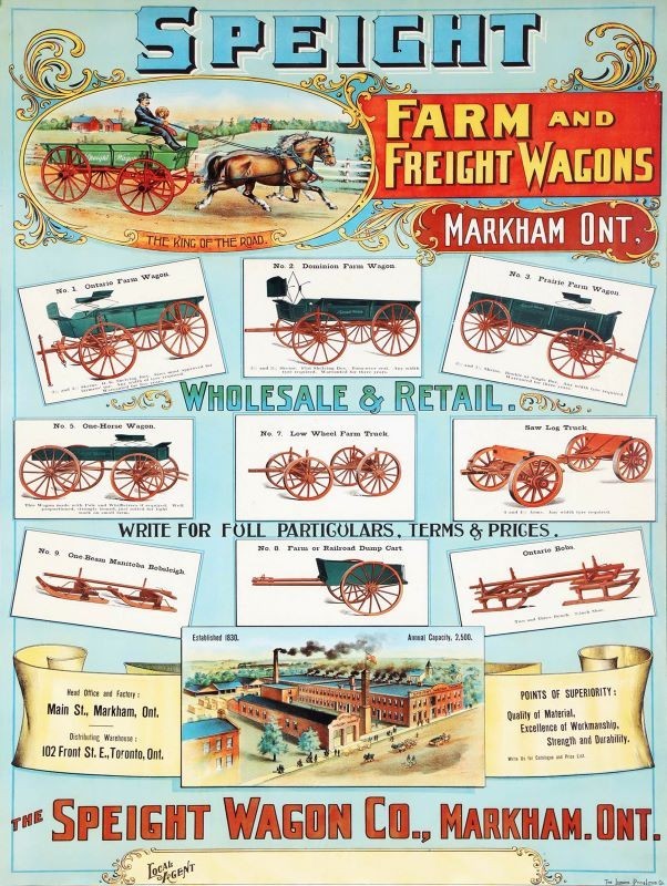 Speight Wagon Co., Farm & Freight – Markham Ontario CANADA NEW METAL SIGN: 9×12″