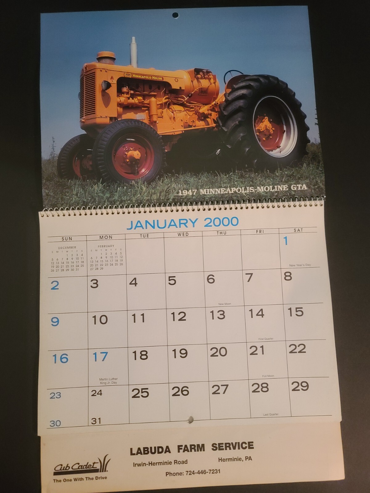 Vintage Year 2000 Labuda Farm Service Herminie Pa Classic Farm Tractors Calendar