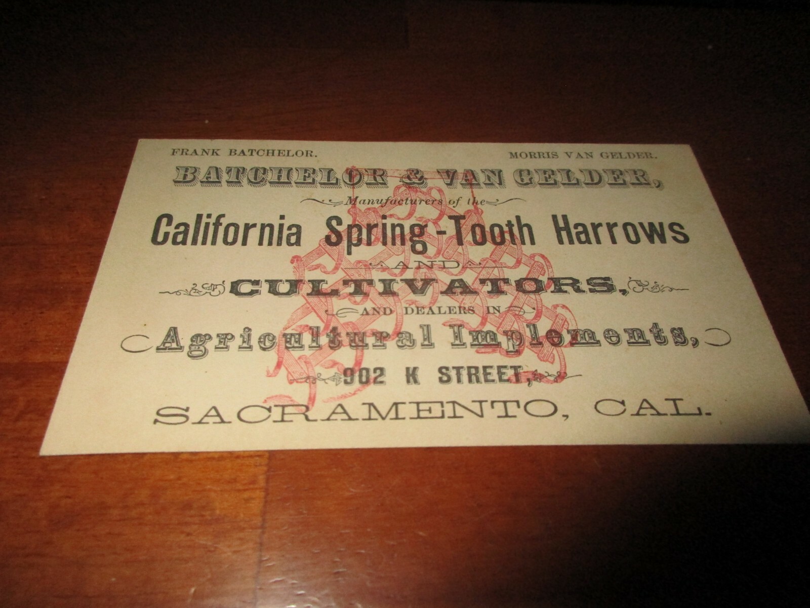 Late 1800’s Advertising Card – CALIFORNIA SPRING-TOOTH HARROWS – FARM TOOL