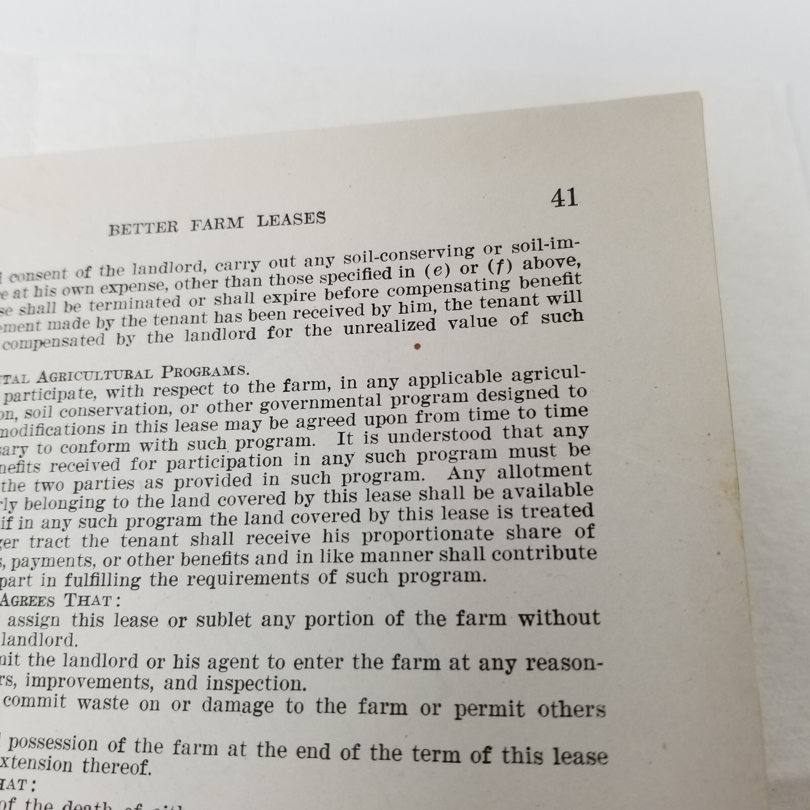 Better Farm Leases 1946 Farmers’ Bulletin Booklet 1969 USDA Guide Checklists
