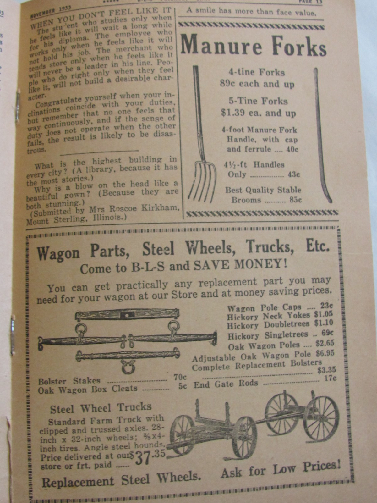 1933 ADVERTSING BOOKLET BROWN LYNCH SCOTT CO MONMOUTH IL FARM HUNTING GOODS