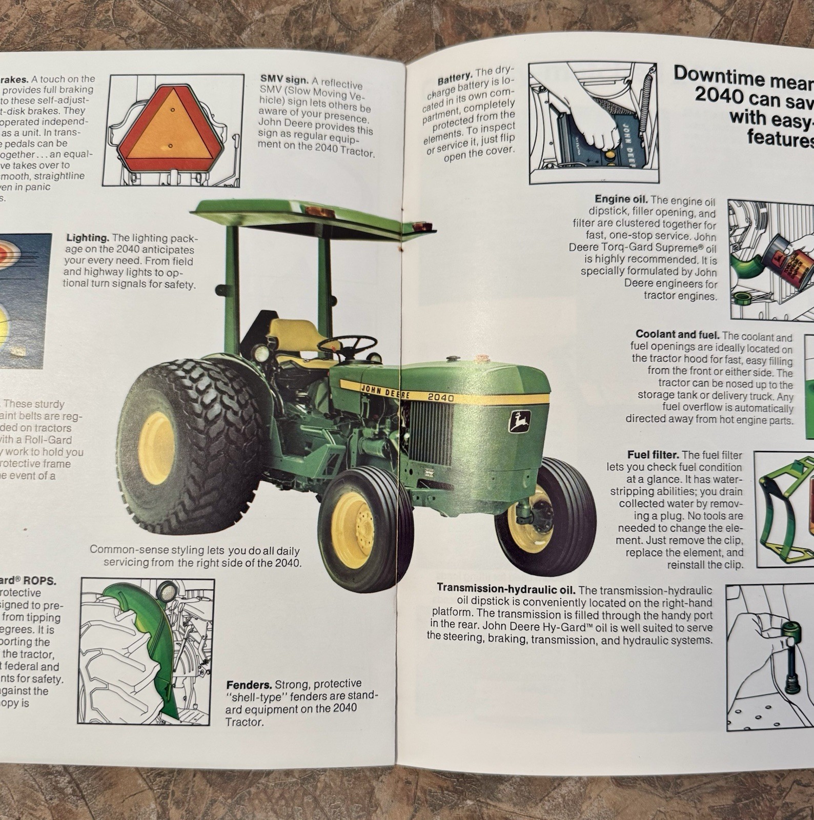 1975 John Deere 2040 Utility Tractor Brochure Implements