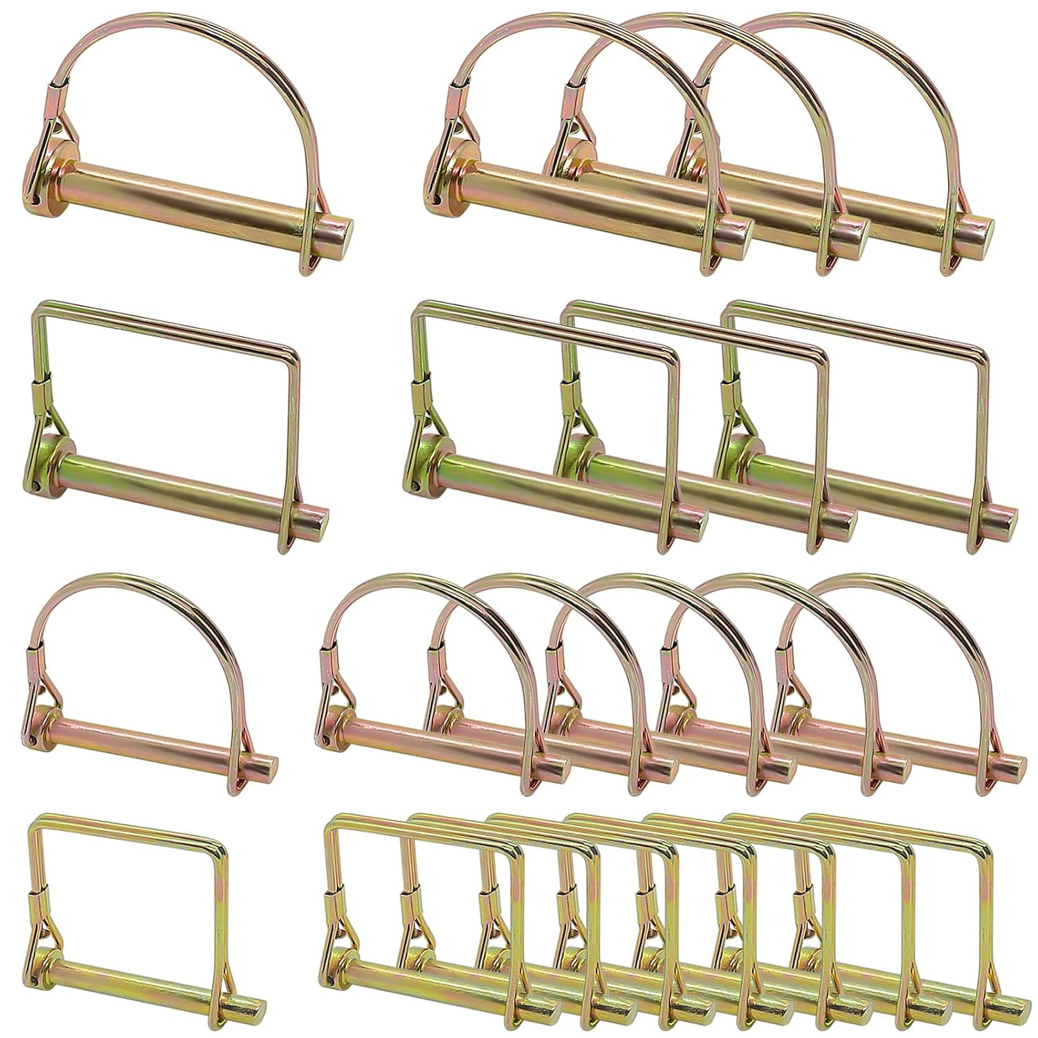 22 Pcs Shaft Locking Pin in 1/4″, 5/16″ and 3/8″ Diameter in 2 Shapes of Square