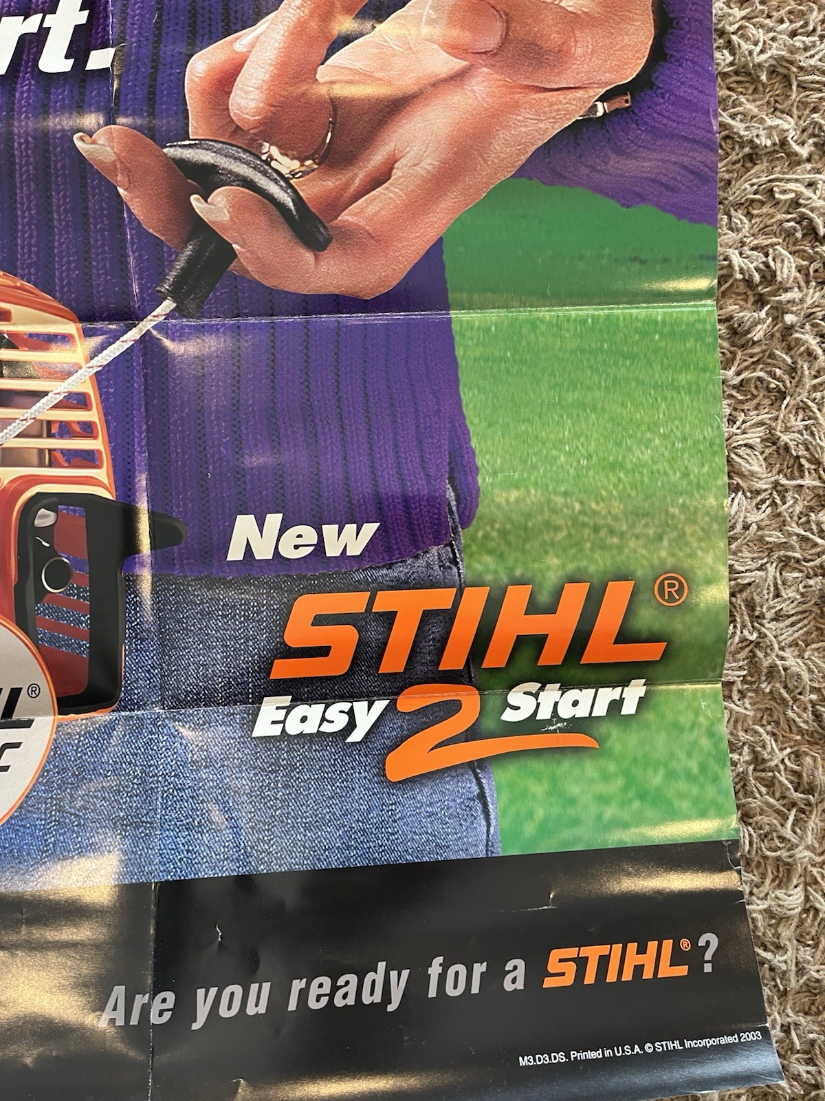 Vintage 2003 Stihl Easy 2 Start FS 46C Advertising Poster Folded Damage Tool