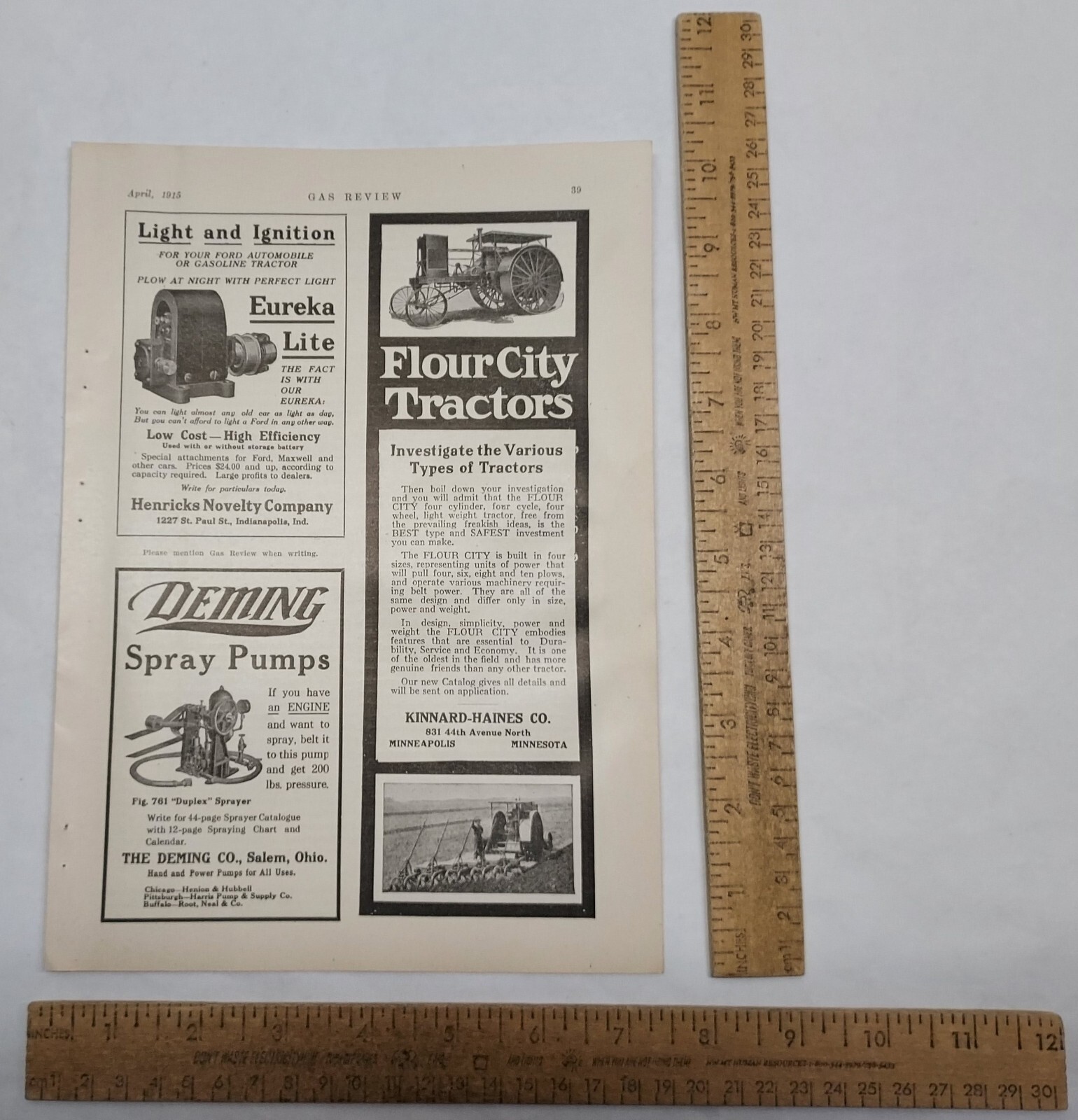 1915 – Flour City Tractors – KINNARD-HAINES CO – magazine ad – listing #5824