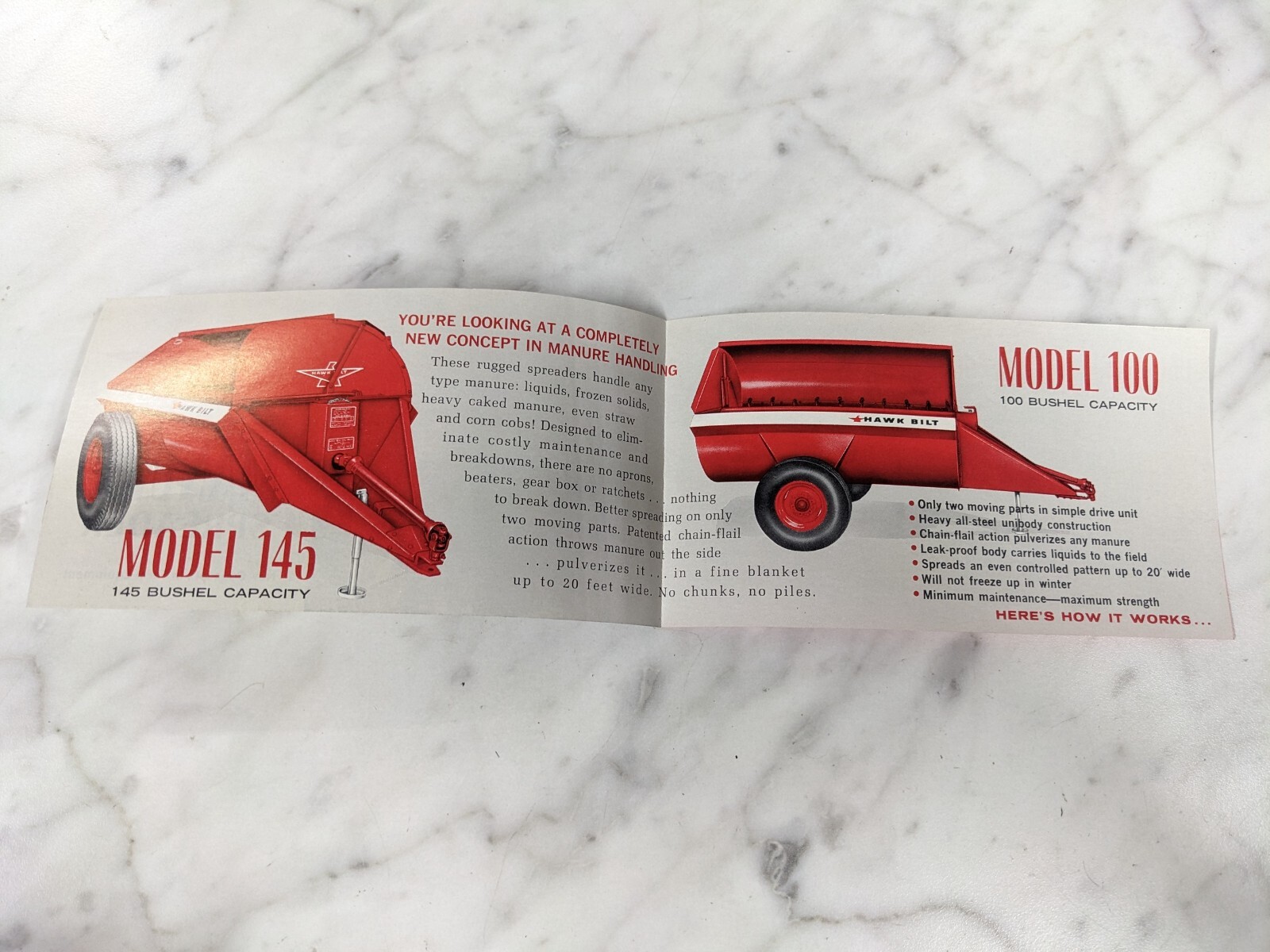HAWK BILT MACURE SPREADER SALES BROCHURE ADVERTISEMENT LITERATURE 1963