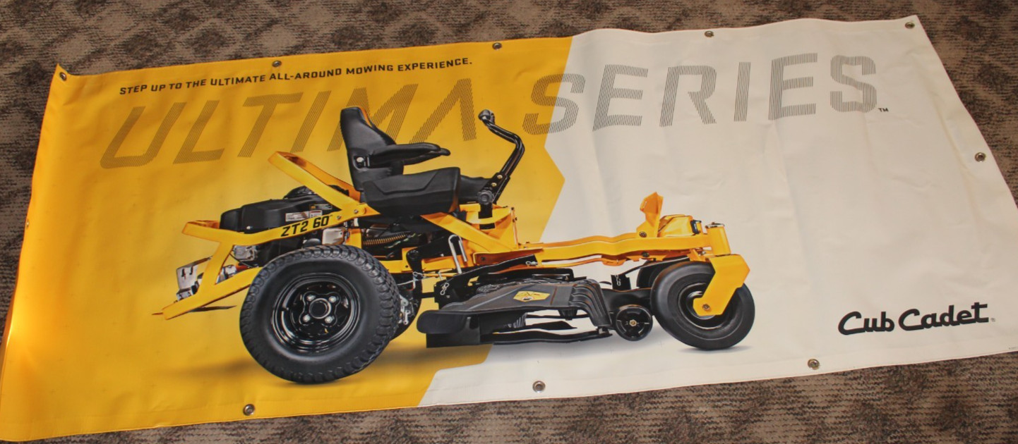 Vinyl Cub Cadet Mower Ultima Series Advertising Banner 74″ X 32″