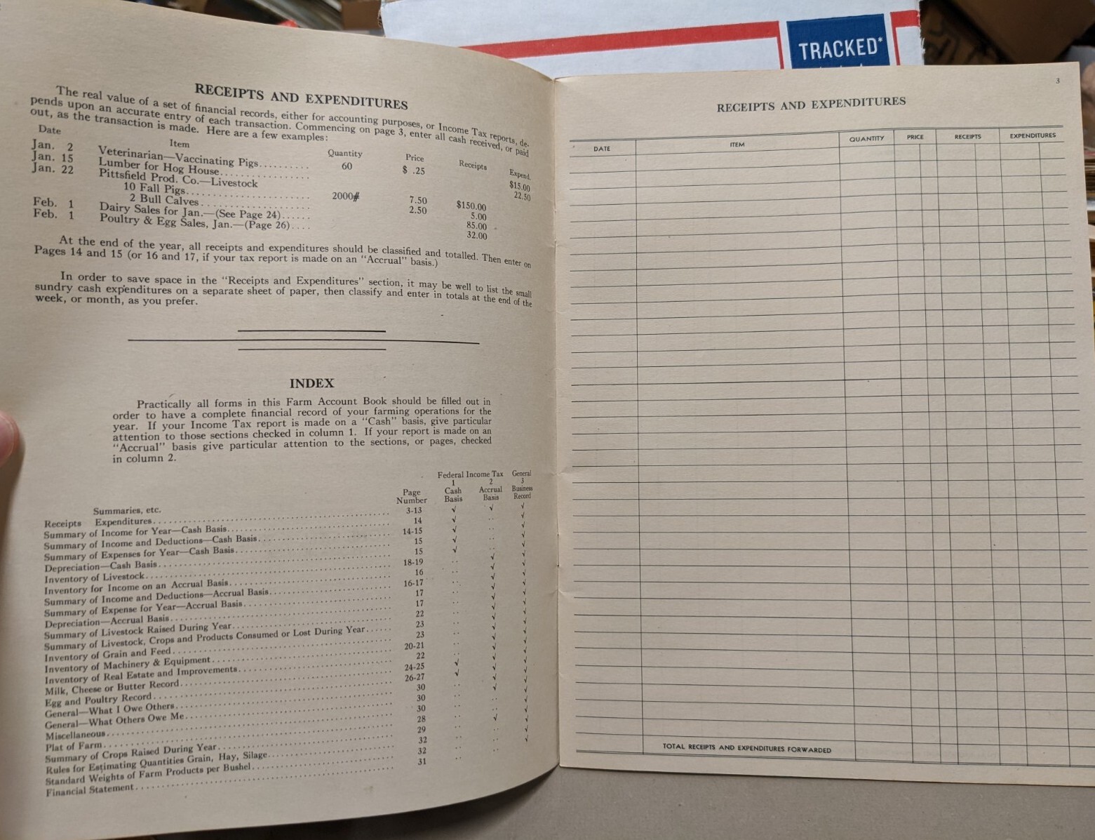 1930’s Farm Accounting Book Keystone Steel & Wire, Steenhusen Hdw & Imp Irwin IA