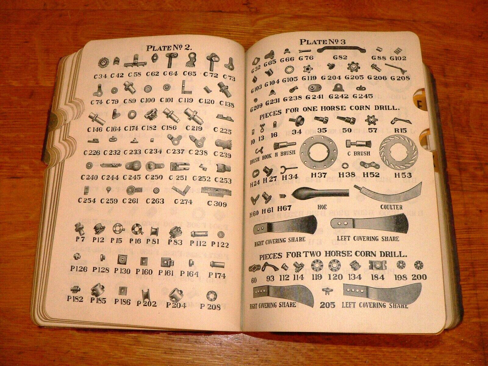 Antique 1912 American Seeding Machine “Repair List” Parts Catalog Book w/Prices