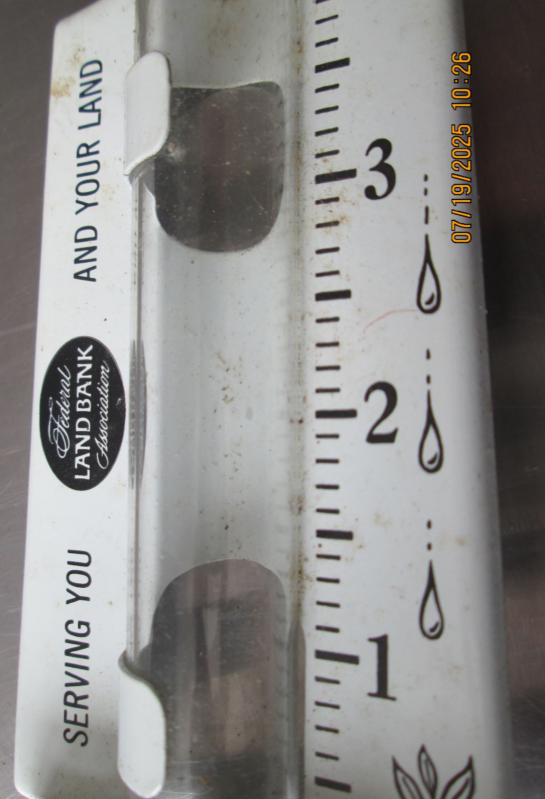 Metal Rain Guage Federal Land Bank Association Unused