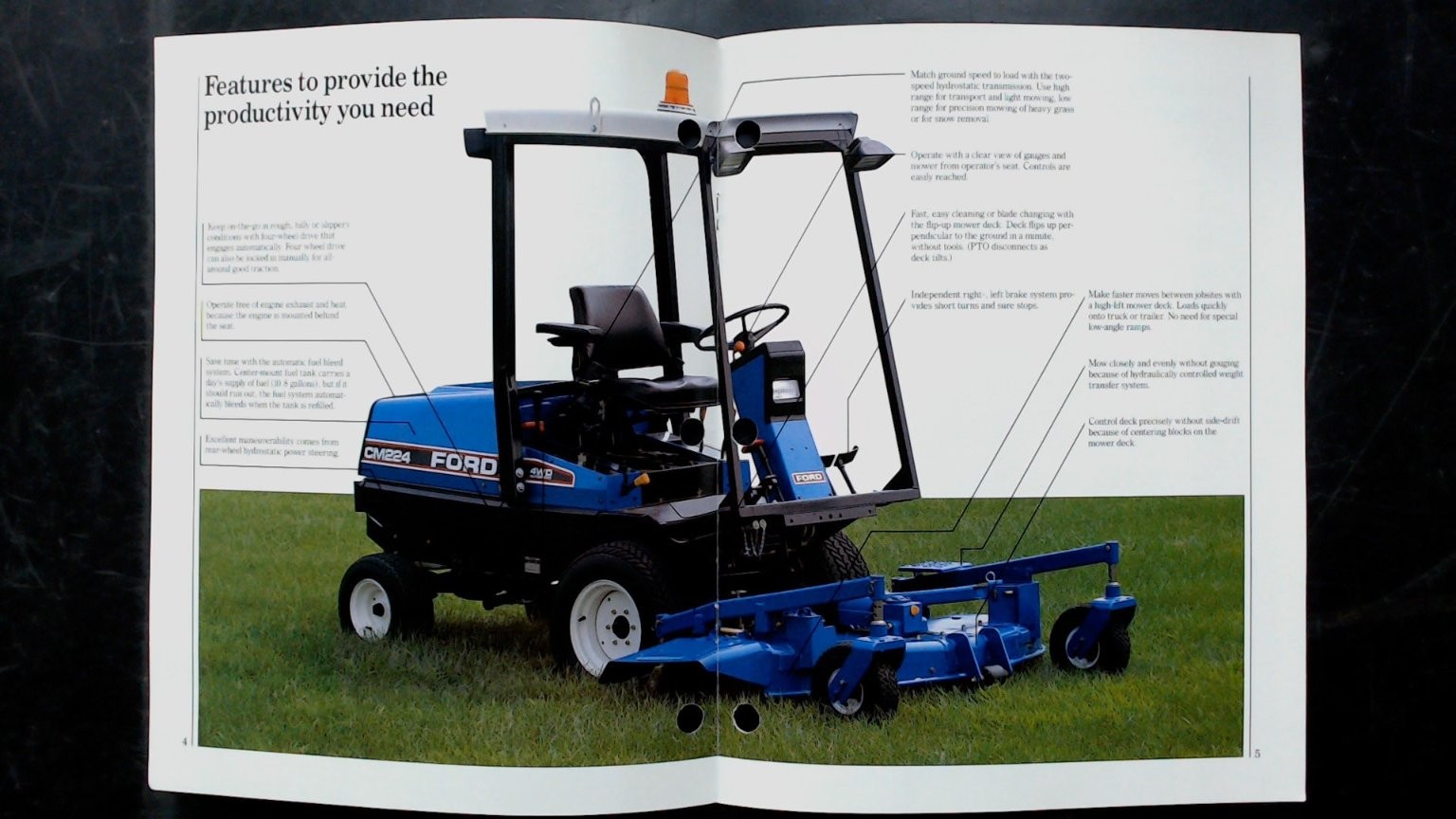 Ford New Holland Commercial Front Mowers Brochure CM224 CM274 Vintage