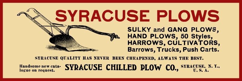 Syracuse Chilled Plow Co. of New York NEW Sign: 16×48″ USA STEEL XL Size, 8 lbs