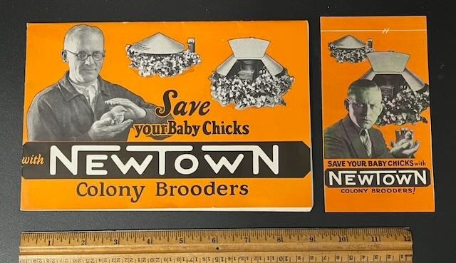 2 Newtown Colony Brooders Poultry Advertising Brochures Springfield OH 1930s/40s
