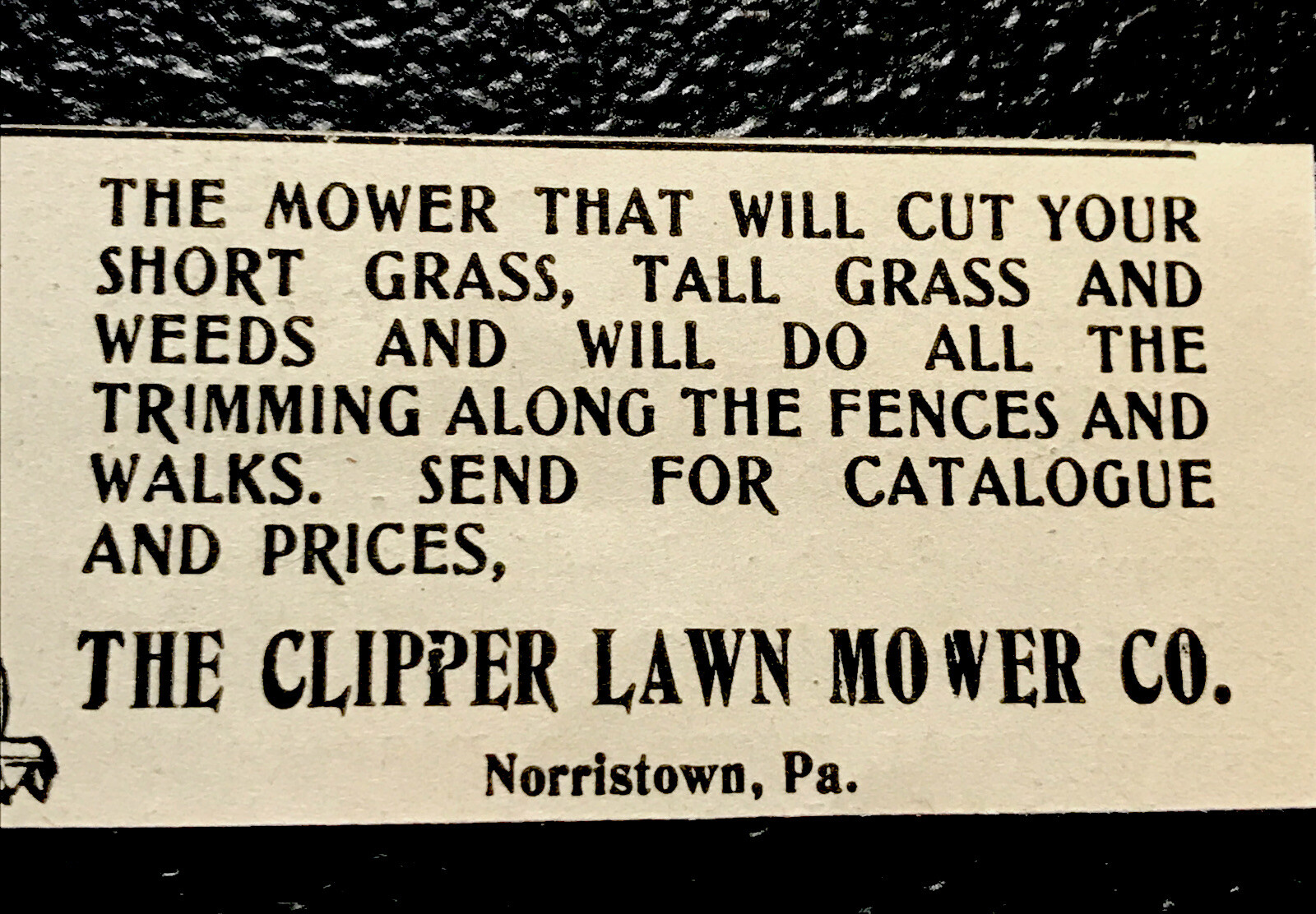 1903 The Clipper Lawn Mower Co. Farm Advertising – Norristown- Pennsylvania