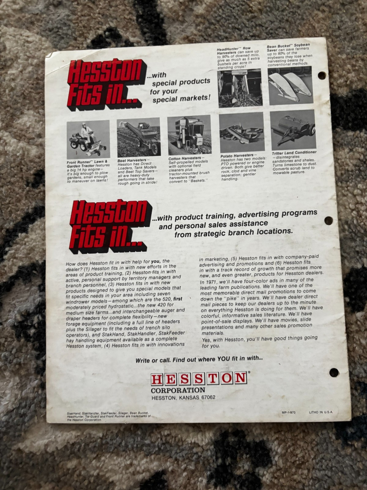 Hesston Buyers Guide For 1970 Brochure DCPA26