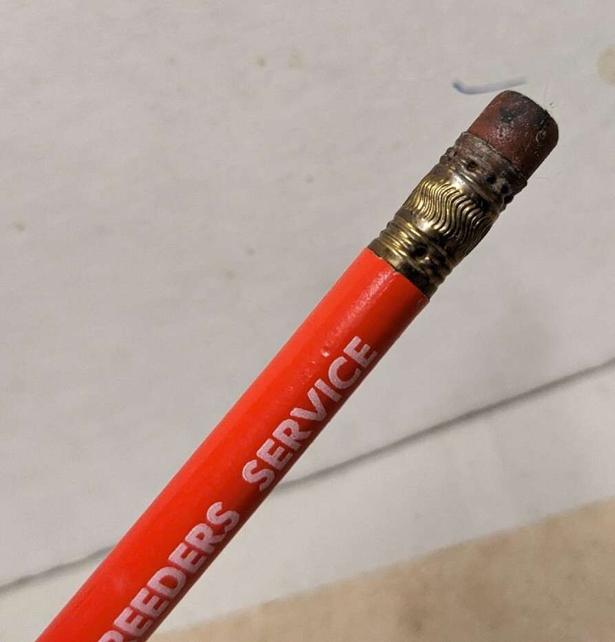 Vintage American Breeders Service Sire Anamosa And Monticello Iowa IA Pencil